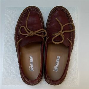 Clarks Burgundy Leather Loafers